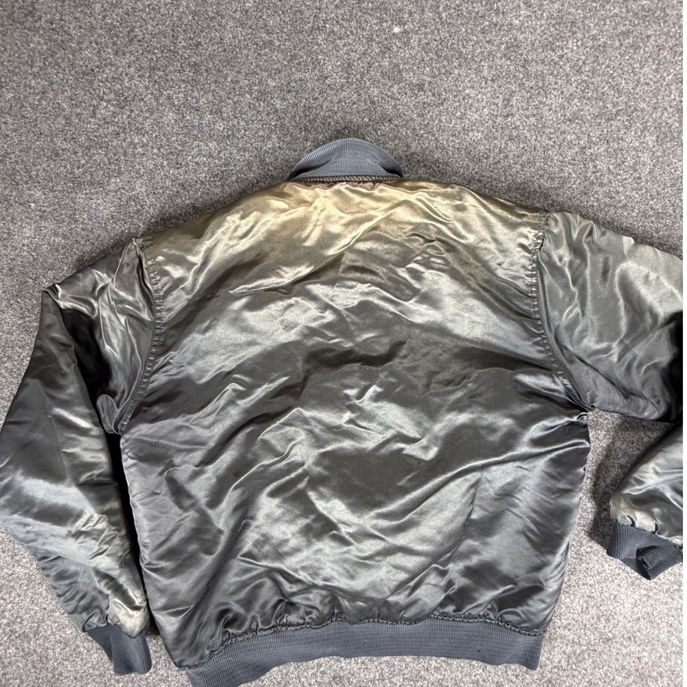 VTG 80s Oakland Raiders Starter NFL Pro Line Black Satin Bomber Jacket Large - Picture 2 of 12